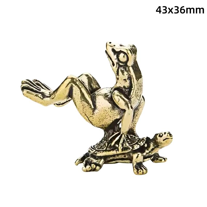 1 шт. ретро латунная лягушка для медитации дзен маленькая статуэтка украшение для домашнего стола чайная курильница для домашних животных медное украшение скульптура животного подарок