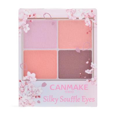 CANMAKE Silky Souffle Eyes 11 Blossom Shower Прозрачные глянцевые тени-пудра кораллово-розовый (Пакет «Сакура») 4,0 г 4-цветный