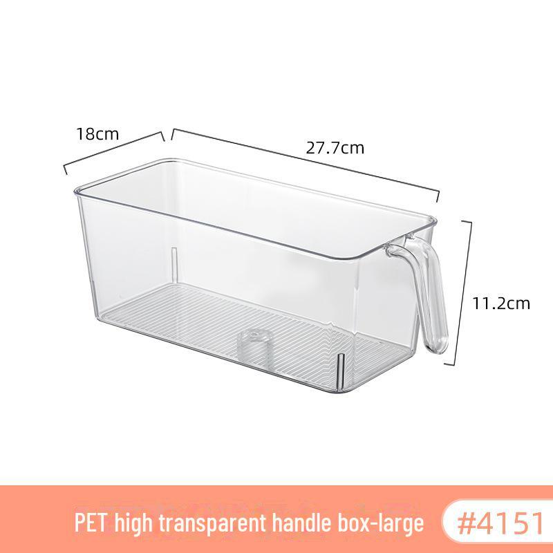 Refrigerator Storage Drawer Box, Food-Grade Transparent PET Basket
