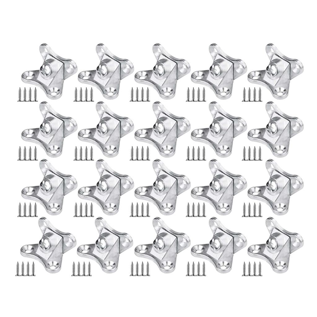 20 Pcs Zinc Alloy Butterfly Corner Code Right Angle Metal Bracket Corner Brace for Wood Furniture Cabinet Shelves