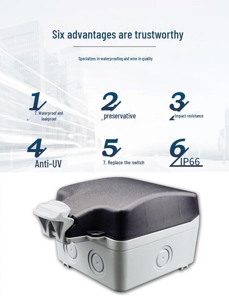 Наружная водонепроницаемая розетка с защитой от брызг, класс защиты IP66, американская, японская, на 3 отверстия, с выключателем