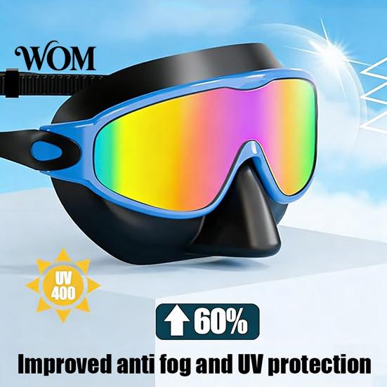 Kids Swim Goggles Clip-On with Case, 180 Degrees Wide View Anti-UV Boys Girls Pool Goggles, No Leakage Anti-Fog Swimming Eyewear for Children