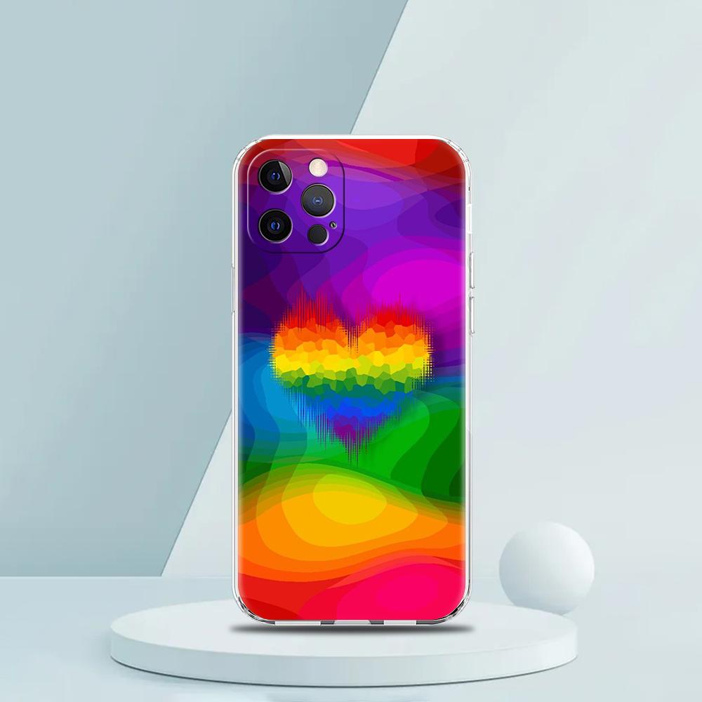 Gay Lesbian LGBT Rainbow Pride ART Phone Case for iPhone 16 15 14 13 12 Pro Max Transparent Soft for iPhone 11 Pro Max 7 8 Plus