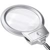 Large Lens Table Top Desk Lamp Lighted Magnifier Magnifying Glass With LED Light Clamp