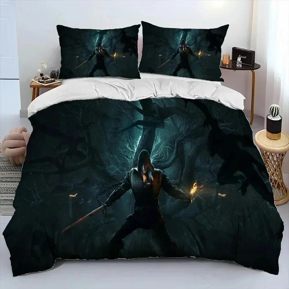 3D The W-Witcher Game cartoon Comfortable Duvet Quilt Cover Pillowcase Bedding Set Children Bedroom Decoration Home Textile