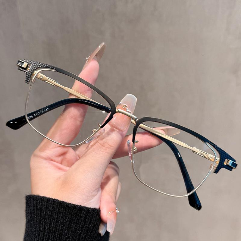 New Half-frame Glasses Myopia Glasses Frame Can Be Matched With Degree And Anti-blue Light MH9078