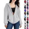 Women's Zipper Hoodie Long Sleeve Sports Jacket Pocket Clothing Fashion Apparel