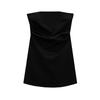 Spring New Style White Ruched Silm Straight Collar Tube Top Dress 7905717 3067365 3180332