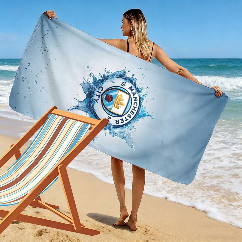 Manchester City F Print Beach Towel, Large Soft Quick Dry Towel for Beach Camping Swimming