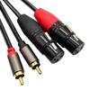 Аудиоадаптер-кабель 2RCA на 2 XLR (розетка) для профессионального студийного оборудования и домашних кинотеатров