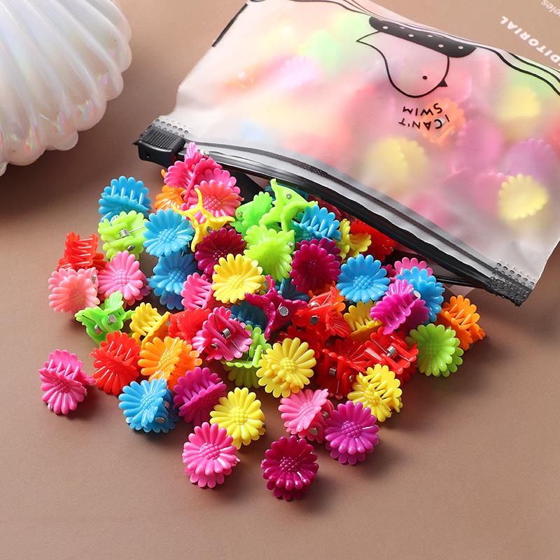 20 шт., красочные маленькие когти для волос, заколки с цветами для девочек, аксессуары для волос, детские головные уборы с героями мультфильмов, подарок