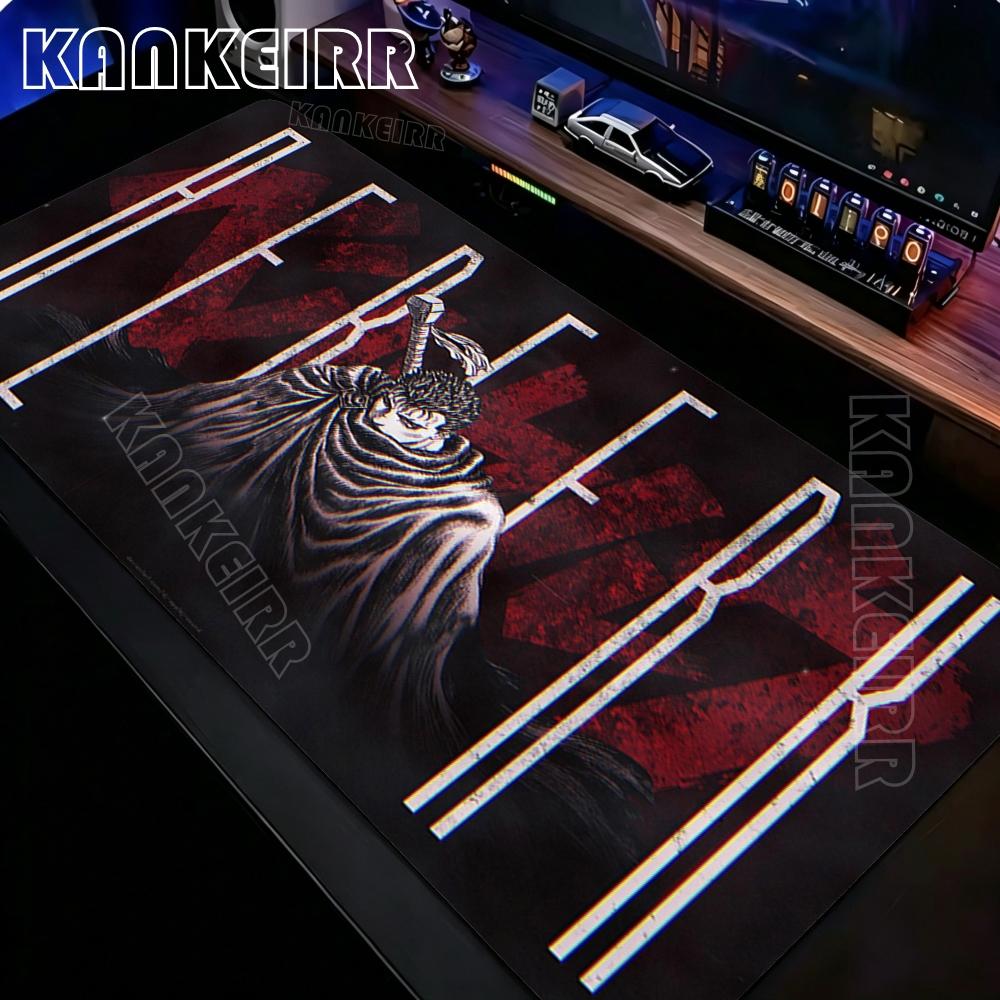 Black White Anime Mouse Pad Guts sword in Berserk Gamer Big Mouse Mat Computer Gaming Accessories Keyboard Laptop Mousepad