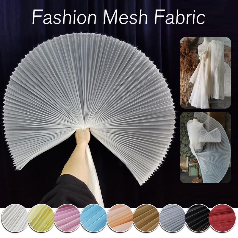 100x150 см белая/синяя/красная/розовая плиссированная марлевая жесткая сетчатая ткань/модная марлевая моделирующая ткань DIY материалы/дизайнерская ткань для одежды