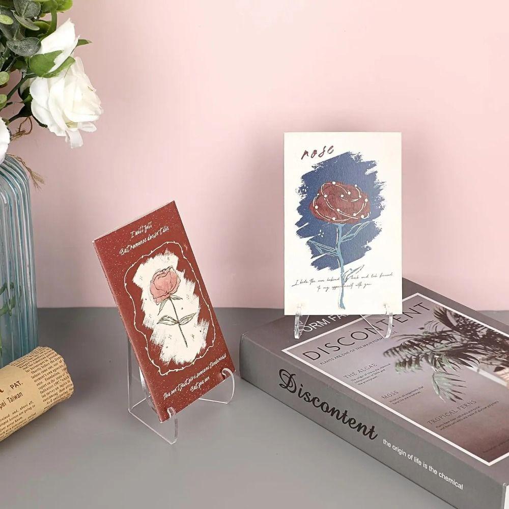 Низкие опорные полки Акриловая плоская подставка Прозрачная Угловая 60 градусов Подставка-мольберт Задняя Элегантная Подставка для книг Рамка для фотографий