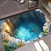 Коврик для пола 3D Оптическая иллюзия Реалистичный эффект дыры Дверной коврик Интерактивный коврик для питомца Декорация для гостиной, прихожей, входа