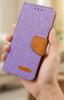 Etui Typu Portfel Do Oppo Find X9 Pro - Fioletowy  Pokrowiec Canvas + Szkło