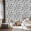 Wallpaper Black and White Flowers White and Gray for Living Room and Bedroom 50x1000