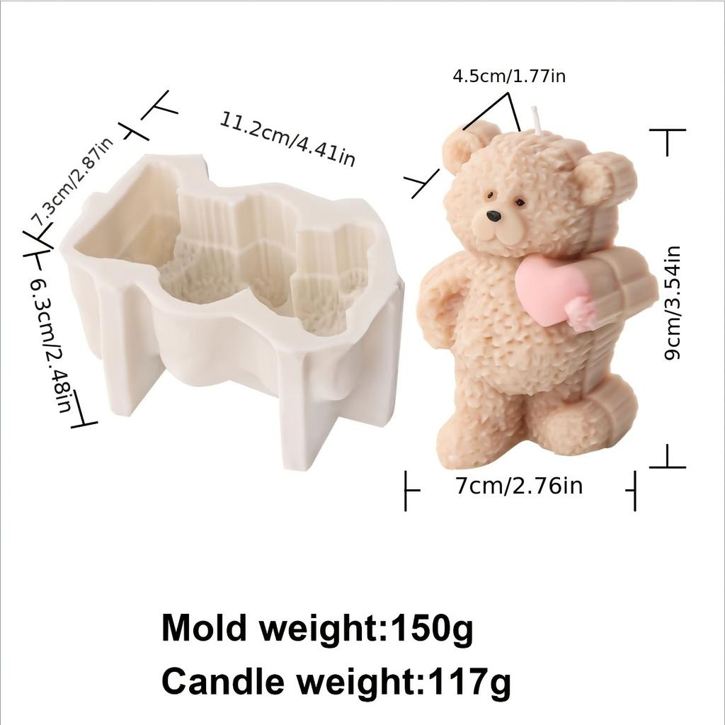 Милый кролик медведь силиконовая форма для мыла своими руками цветок кролик кошка свеча смола гипс изготовление сердца животное форма своими руками подарок