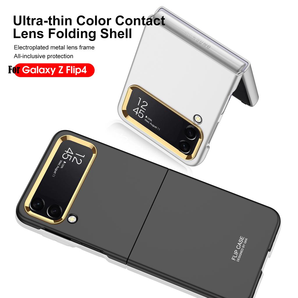 Противоударный матовый чехол для Samsung Galaxy Z Flip 4, ультратонкий жесткий чехол с металлическим покрытием, рамка для объектива, чехол для Samsung Flip 4, 5g