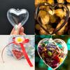 5PCS Christmas Ball Multifunctional Transparent Plastic Christmas 8cm Ball Heart Shaped Fillable Christmas Ball DIY Crafts Tree Ornaments