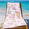 1 шт. Sanrio Hello Kitty и Медвежонок Розовое пляжное полотенце - Быстросохнущее большое банное полотенце, можно стирать в машине, стильное и впитывающее