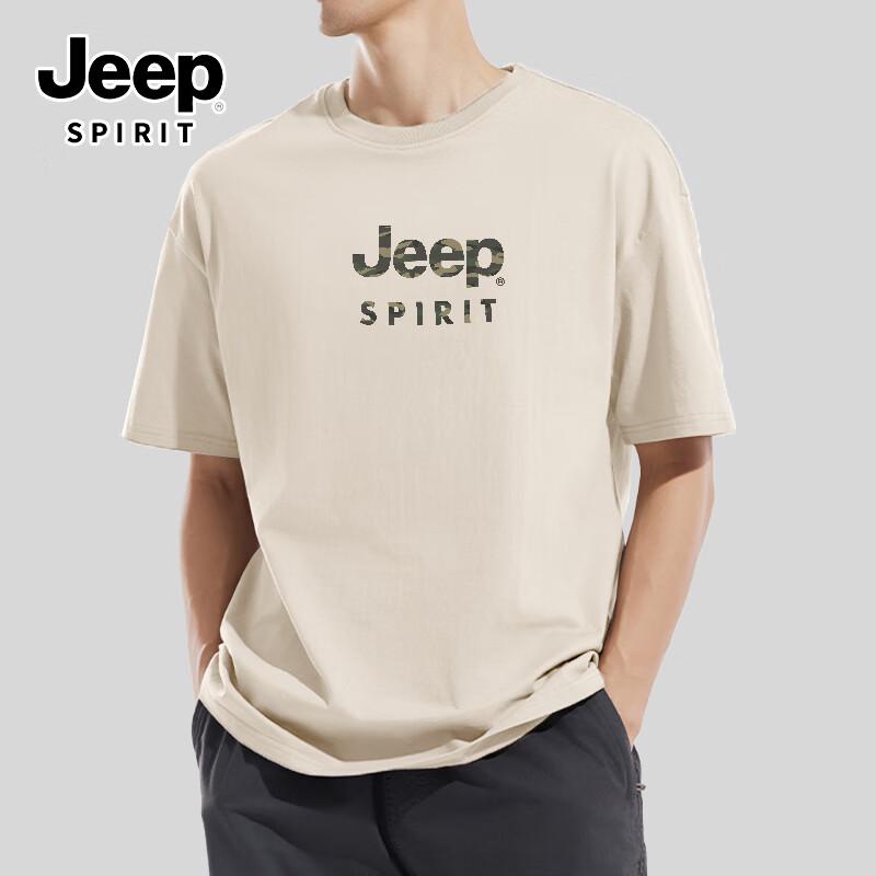 Мужская хлопковая футболка с коротким рукавом JEEP SPIRIT, плотный хлопок