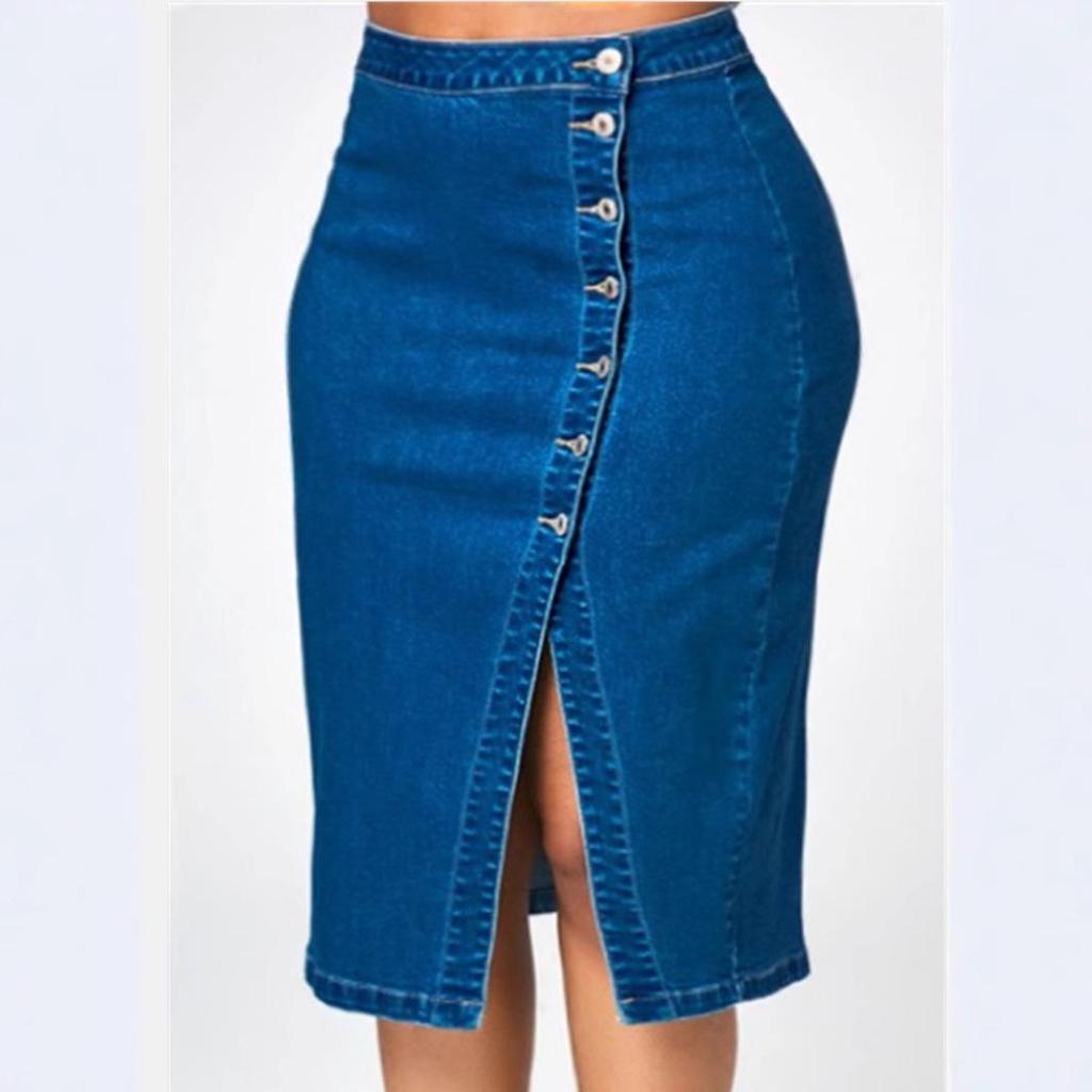European and American Plus Size Fashion Denim Wrap Skirt