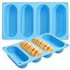 2pcs 2 Pack Silicone Hot Dog Bun Pan 2 Pack Sausage Mold Bread Forms