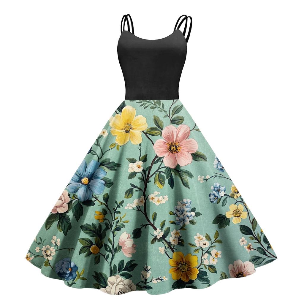 Женское повседневное модное платье с принтом в стиле ретро с открытыми плечами в стиле панк в стиле ретро