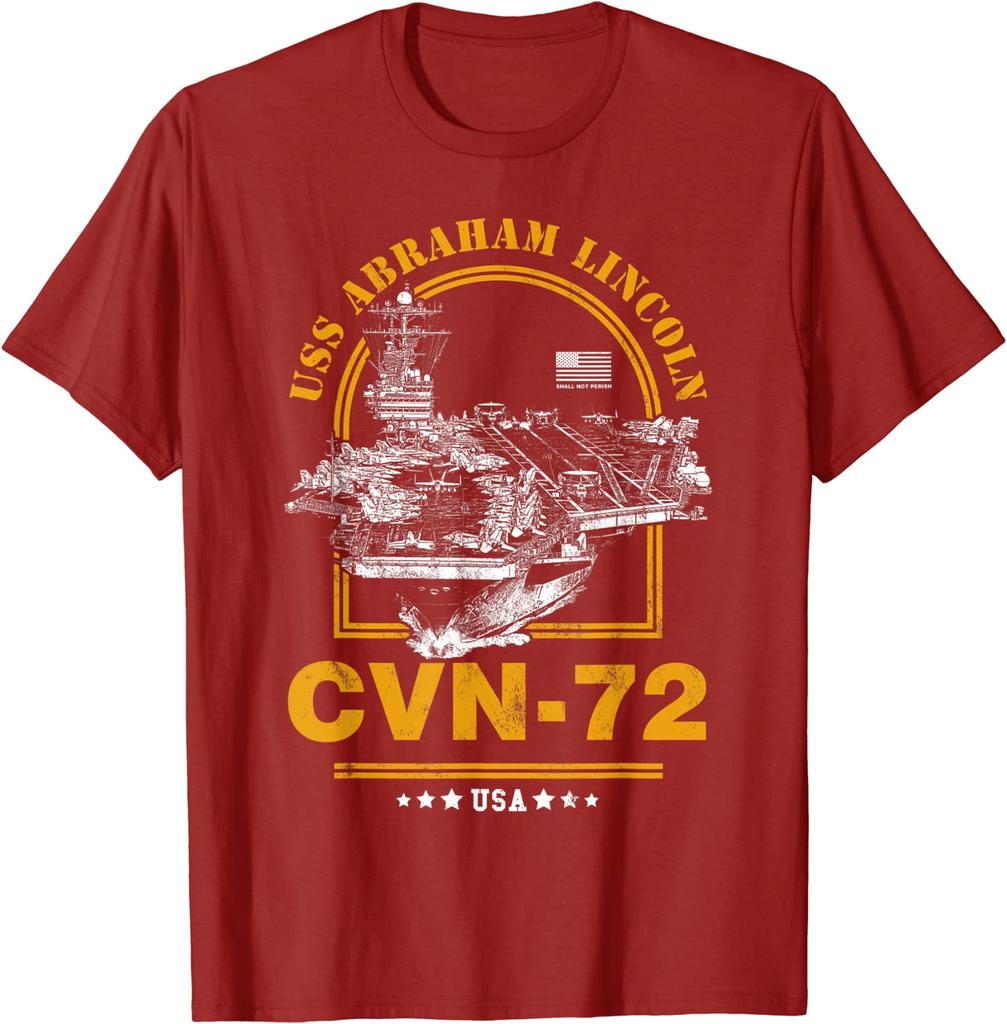CVN72 USS Abraham Lincoln Men TShirt Short Sleeve Casual 100 Cotton ONeck Summer Men Clothing