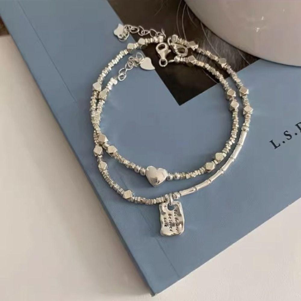 Geometric Square Chain Bracelet Copper Silver Color Hand Chain Female Girls Lady