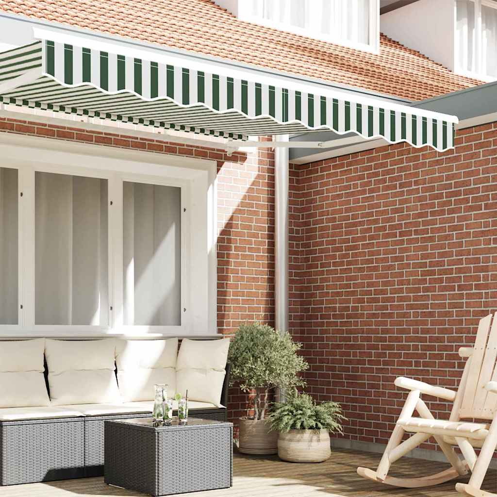 Replacement Awning Skirt in Green and White 3 m Polyester