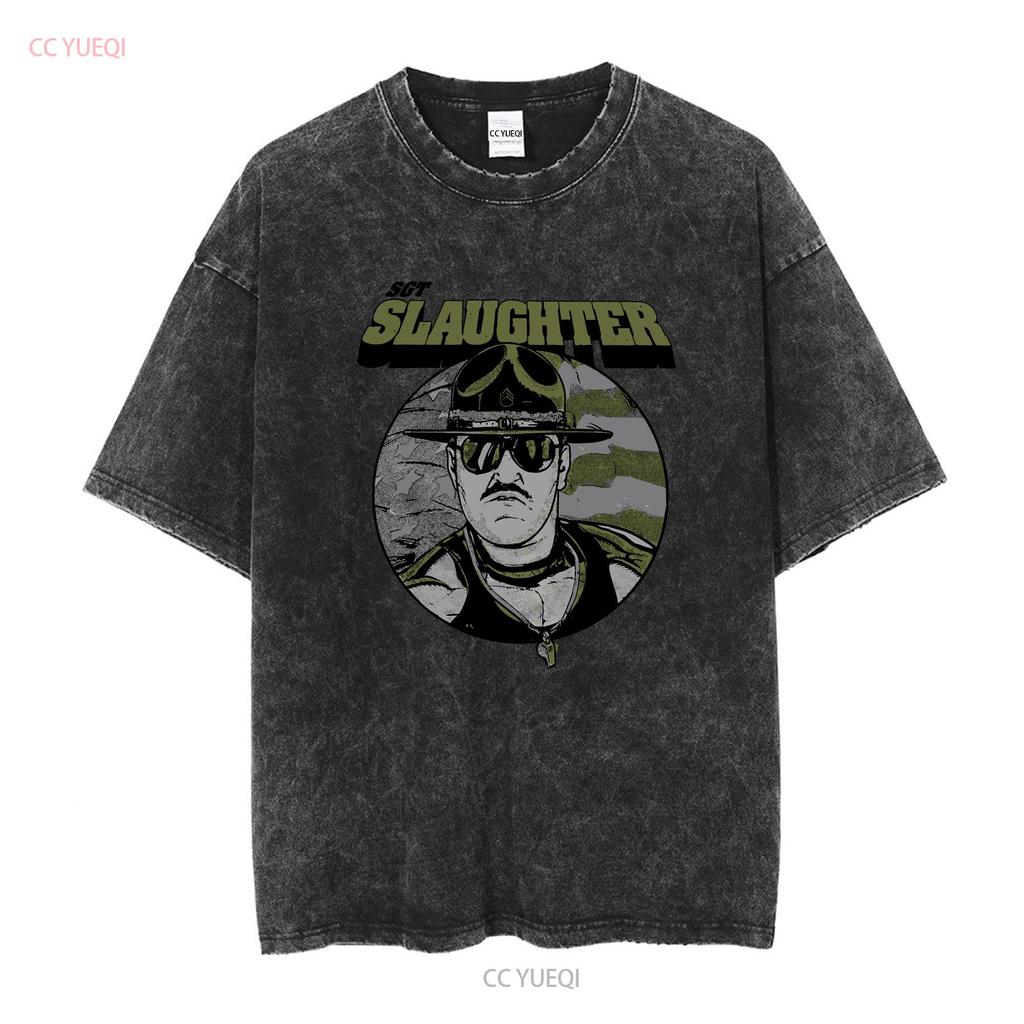 Футболка Sgt Slaughter S 5XL винтажная стираная дышащая удобная универсальная мягкая модная с небольшим принтом повседневная