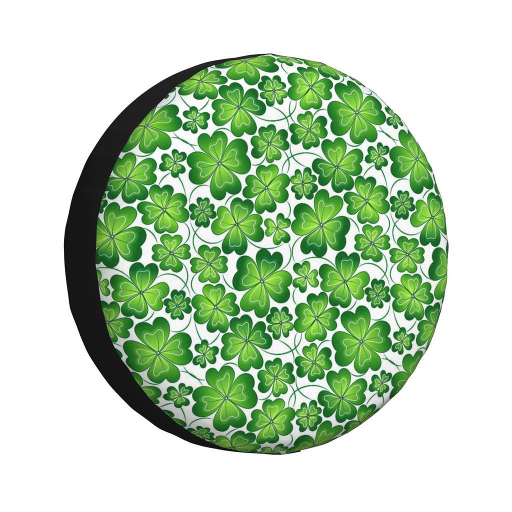 St. Patrick's Day Clover Shaped Spare Tire Cover Universal 4WD 4x4SUV Wheel Protective Cover Automotive Accessories 14"15"16"17