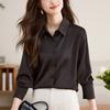 Women Blouses Shirts 2025 Spring Long Sleeve Women Blouse Shirt Turn Down Collar Black Chiffon  Blouse Shirt Women Tops J835