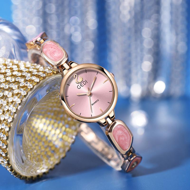 Women's Watch Chinese Style Bracelet Watches Pink Goose Logo Image High Quality Waterproof Female Fashion Quartz Wristwatches