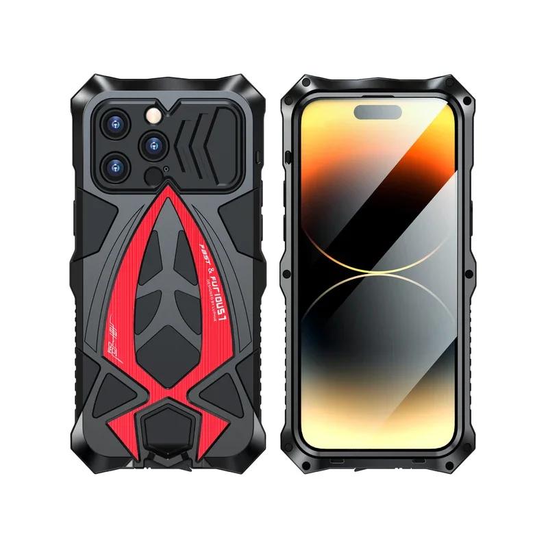 Ударопрочный Бронированный Металлический Чехол Для Телефона Для iPhone 17 Pro Max 16 15 Включительно Защитный Чехол Для Телефона Для Samsung S23 S22 S24 S25 Ultra