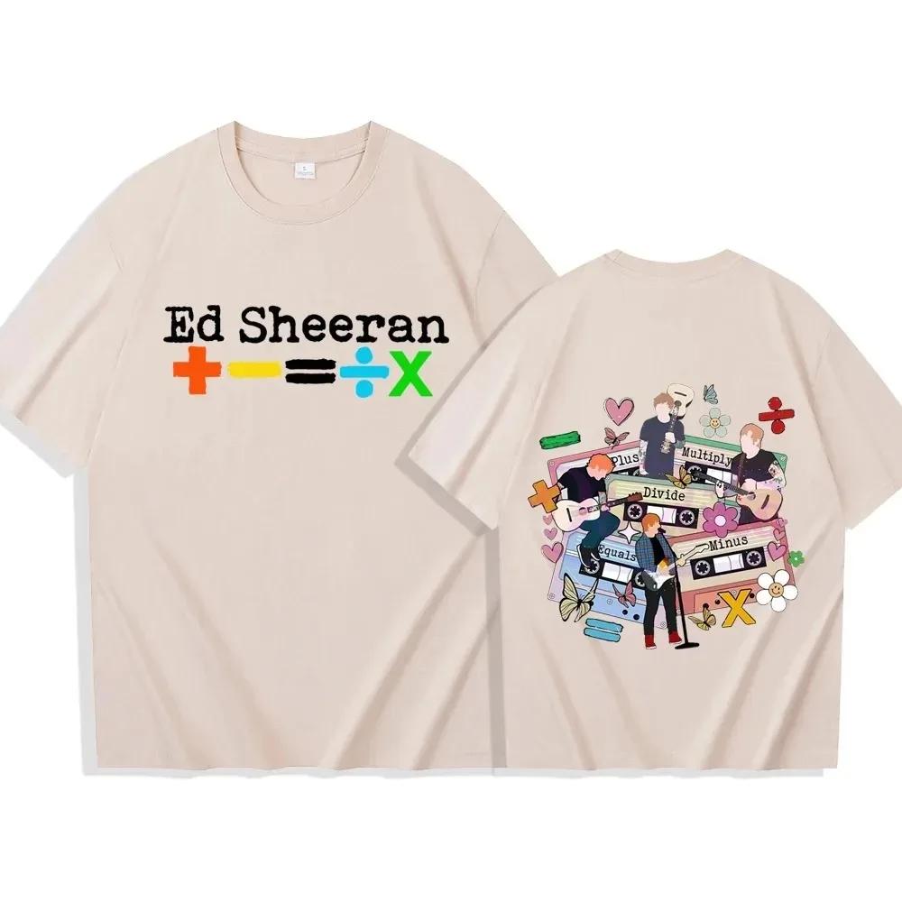Высококачественные футболки с круглым вырезом Ed Sheeran Tour 2024, мужские и женские футболки Harajuku с круглым вырезом и коротким рукавом в стиле аниме, популярные музыкальные фанаты, подарок