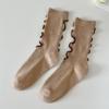 1PAIR Носки женские весна/лето новый стиль волнистые персонализированные носки средней длины носки для девочек в стиле академии моды