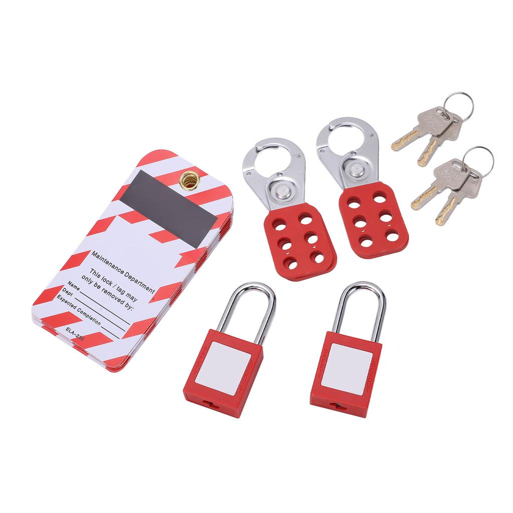 Electrical Lockout Tagout Kit Tag Hasp Safety Padlock Set Rustproof for Lock Out Tag Out Station