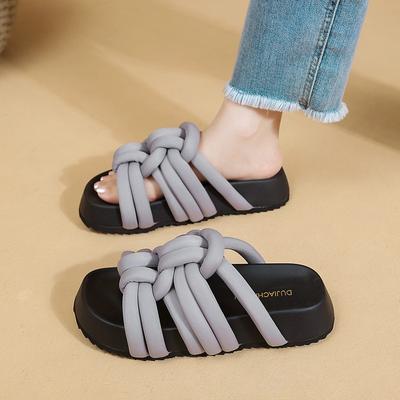 Модные женские сандалии известных дизайнеров, летние пляжные сандалии и тапочки с плетеными лентами, удобная и износостойкая обувь на плоской подошве