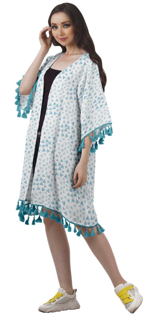 Moomaya Пляжная накидка из жоржета с открытыми плечами и принтом 3-4