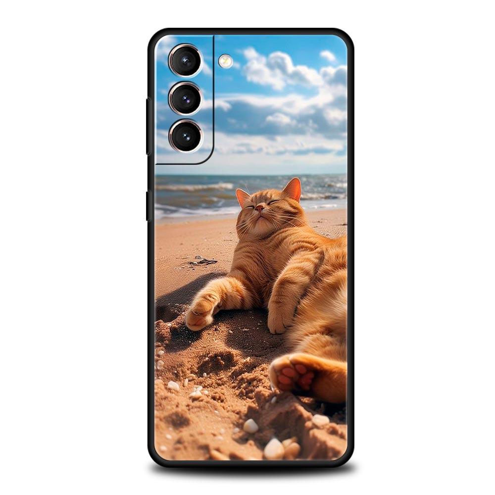Летний пляжный чехол с пальмой для телефона Samsung Galaxy S24 S23 S22 Ultra S20 S21 FE 5G S10 S9 Plus S10E S8 S7 Мягкий силиконовый чехол