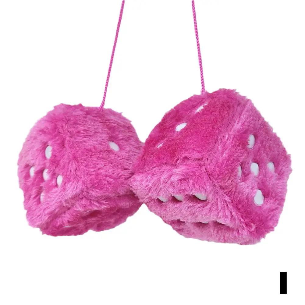 Подвесной кулон для зеркала автомобиля, пара, пушистый плюшевый декор, подвесной автомобильный аксессуар, украшение для автомобиля в виде игральных костей, украшение для дома B1A1