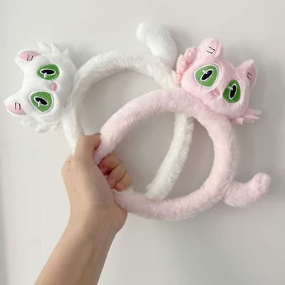 Новая плюшевая милая кукла-котенок, повязка для волос, супер милая повязка для мытья лица, мультяшный питомец, забавный головной убор