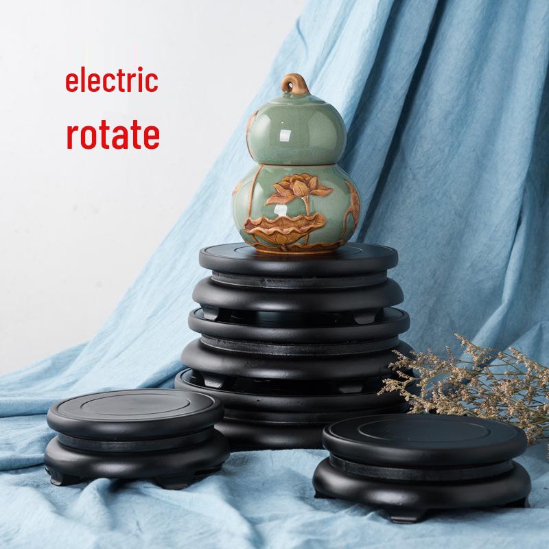 Automatic Rotating Wooden Base for Carved Treasures and Ornaments