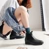 Fashion Spring Autumn Boots New Rain Boots for Women Warm Buckle Platform Slip On Pvc Waterproof Motorcycle Ankle Flat with Woman Shoes