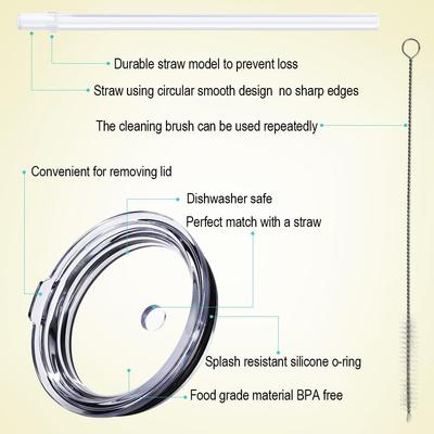 Крышка-непроливайка с соломинкой для YETI Rambler, тамблера, кружки Ozark Trail и других брендов. Вакуумная изоляция, нержавеющая сталь, 20 унций. (30oz)