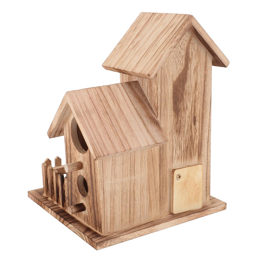Деревянный домик для птиц с крышами, загородный домик для гнездования маленьких птиц, кормушка для дома, для внутреннего дворика на открытом воздухе
