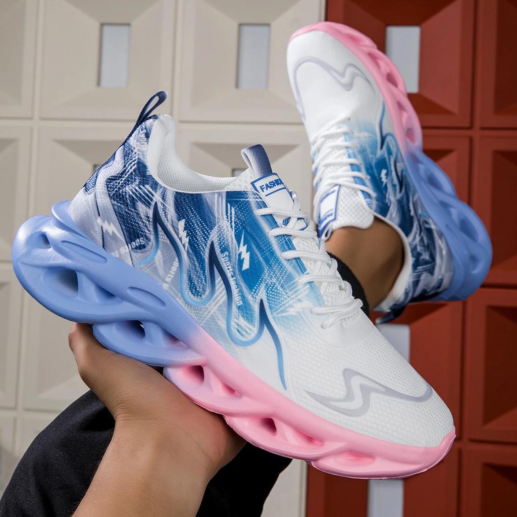 2025 Running Shoes Men Women Lightweight Mesh Breathable Unisex Comfortable Flat Soft Tennis Shoes Summer Lace-up Sneakers Man